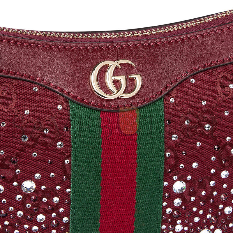 GUCCI OPHIDIA CRYSTALS SMALL SHOULDER BAG 841341 (26*15*6.5cm)